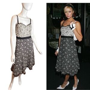 Vintage Y2K Nanette Lepore Calloway Embroidered Soulful Dress